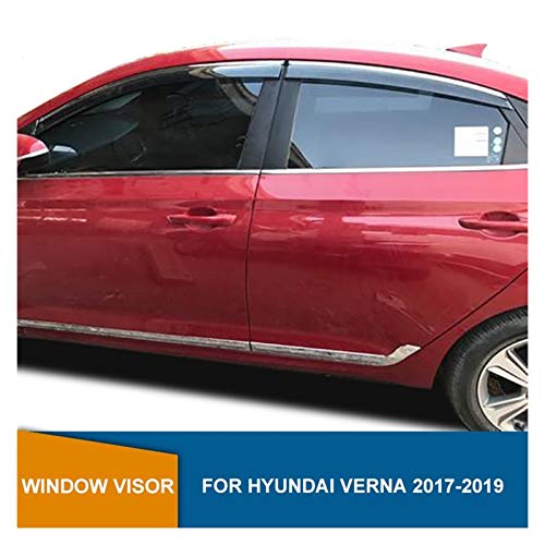 CGDD Deflectores de Viento para Hyundai Verna 2017 2018 2019 Ventana Lateral Deflector Ventana Ventilador Ventas Sombras Sun Rain Deflector Guards Visera Lateral
