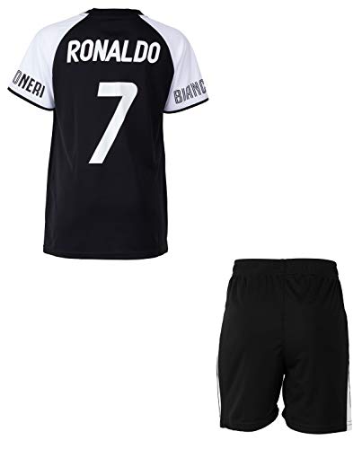 Conjunto de camiseta y pantalón corto Juventus Cristiano Ronaldo, Niñas, Negro , 10 años
