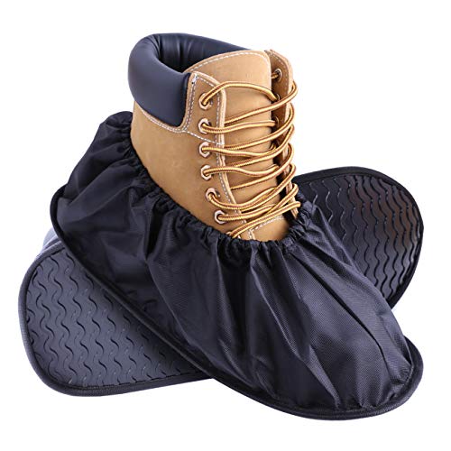 Cubrezapatos reutilizables Cubre zapatas/botas antideslizantes impermeables duraderas Cubrezapatillas Protector lavable Negro Grande