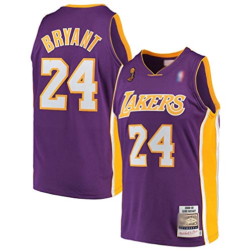 DDDE Camisetas de baloncesto personalizadas Kobe Lakers #24 Los Angeles Bryant Mitchell & Ness 2008-09 Hardwood Classics Jersey Transpirable sin mangas Chalecos Uniform- Morado