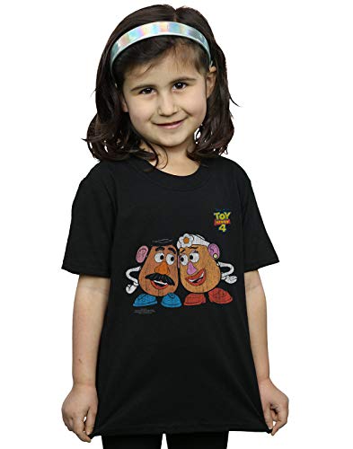 Disney Niñas Toy Story 4 Mr and Mrs Potato Head Camiseta Negro 9-11 Years