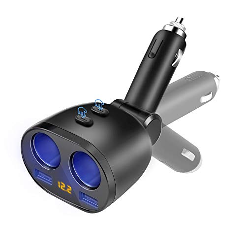 Dos puertos USB 3.6A Carga rápida 2 enchufes Divisor de encendedor de cigarrillos Interruptores individuales Adaptador de corriente para automóvil de 80 W, dos puertos USB Cargador de automóvil Dos puertos USB 3.6A Carga rápida 2 enchufes Divisor de encendedor de cigarrillos Interruptores individuales Adaptador de corriente para automóvil de 80 W, dos puertos USB Cargador de automóvil