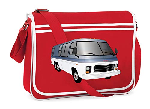 Druckerlebnis24 – Bolso de hombro – Mobil Home Vehículo caravana – Bolso bandolera adecuado para escuela, universidad, ordenador portátil