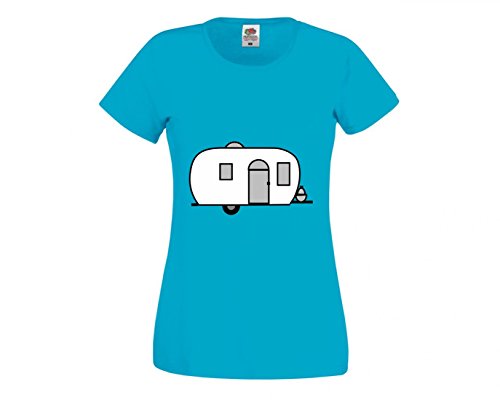 Druckerlebnis24 Camiseta de Globetrotter, Caravana, Mobil Home, Vacaciones, Viajes, Camping, para Hombre, Mujer, niños, 104-5XL Azul Talla del Hombre: 5X-Large
