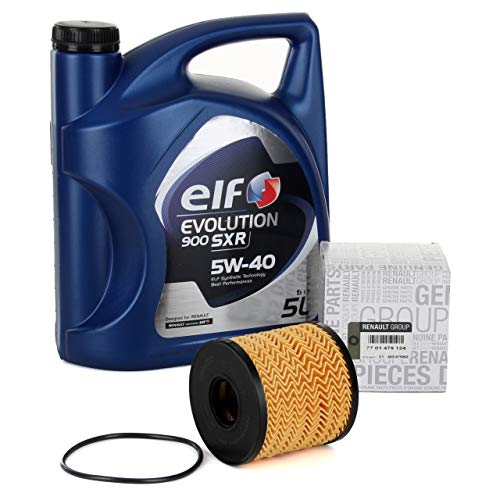 Duo Servicio Cambio de Aceite - Elf Evolution SXR 5W-40 5 lts + Filtro aceite Original 7701479124