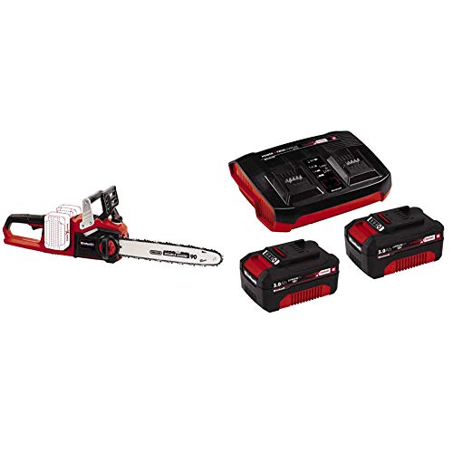 Einhell GE-LC 36/35 Li-Solo BL - Motosierra a batería Power X-Change, 2x18 V + Kit de iniciación PXC 2 x 3,0 Ah y el kit de cargador doble