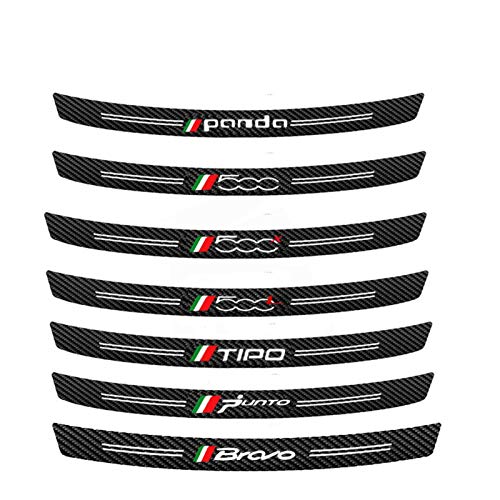 Emblemas de coches Etiqueta engomada de la protección del parachoques trasero de la fibra de carbono Pegatina para Fiat Panda 500 500X 500L TIPO PUNTO BRAVO Emblemas ( Color Name : 90cm Bravo )