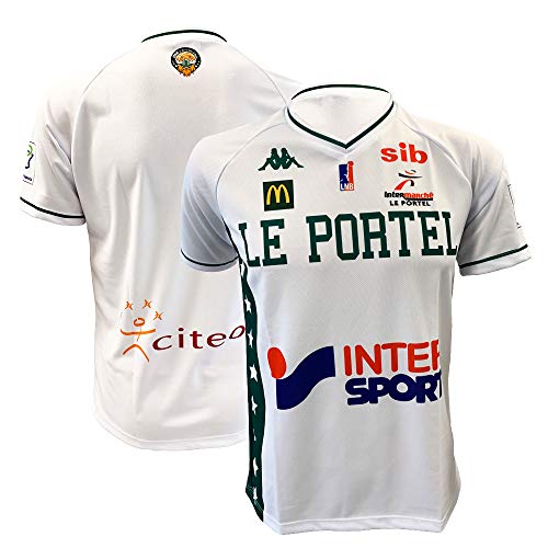 ESSM Le Portel - Camiseta Oficial de Baloncesto 2018-2019, Unisex, Unisex Adulto, Color Blanco, tamaño FR : XS (Taille Fabricant : 14 ANS)