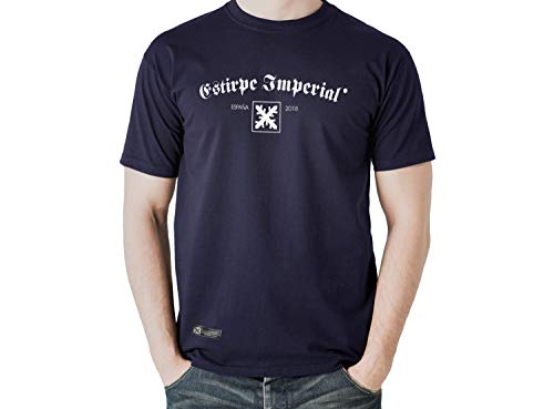 Estirpe Imperial Camiseta de España Cruz de Borgoña (L, Azul)