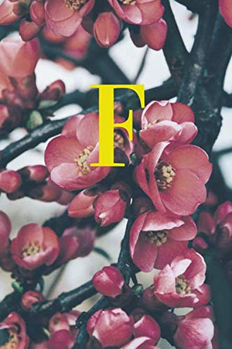 F: Un carnet de notes à monogramme lettre F chic,- thème floral, élégant, journal luxueux  pour filles et femmes,   (carnet de notes ligné 6 x 9, 100 pages)