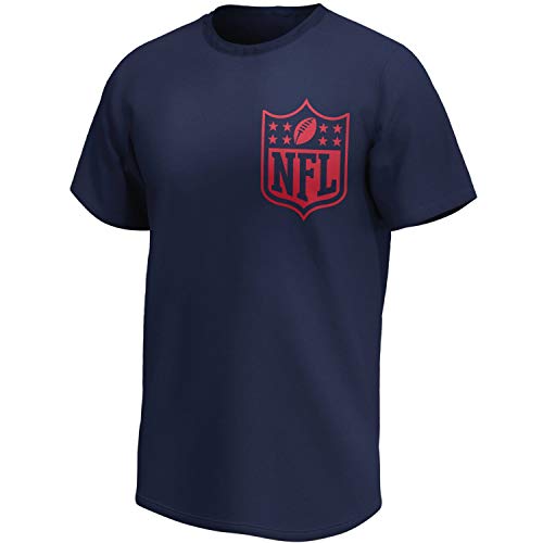 Fanatics NFL SHIELD - Camiseta de fútbol triple logo azul marino - XS