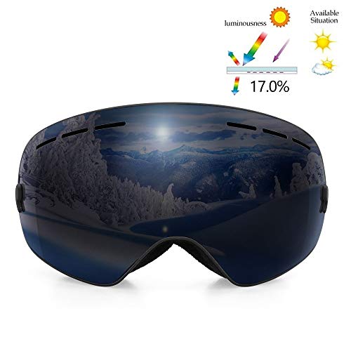 FGGTMO Gafas de la Nieve del esquí, Snowboard Gafas de protección UV400 de Doble Lente con Anti Niebla, for Hombres y Mujeres, Compatible con Casco, for el esquí, Patinaje (Color : H)