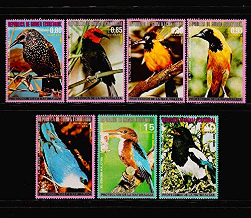 FGNDGEQN Colección de Sellos Sello Extranjero Ecuatorial Guinea 1976 North American Birds Stamp 7 Catálogo 4.06