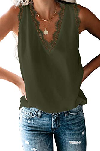 FIYOTE Camiseta de tirantes para mujer, sin mangas, tallas S-XXL, color S-XXL 1 verde XXL