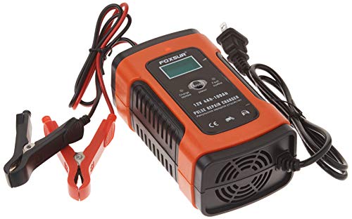FOXSUR Cargador de la Reparación del Pulso de 12V 5A con la Exhibición del LCD, Cargador de Batería de la Motocicleta y del Coche, Cargador de la Batería del Plomo de 12V AGM Gel Wet FOXSUR Cargador de la Reparación del Pulso de 12V 5A con la Exhibición del LCD, Cargador de Batería de la Motocicleta y del Coche, Cargador de la Batería del Plomo de 12V AGM Gel Wet