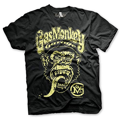 Gas Monkey Garage Officially Licensed Logo T-Shirt Camiseta T Shirt GMG - 100% Oficial (Negro, Large)