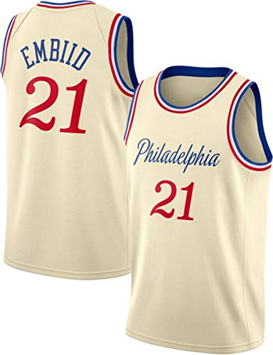 GIHI Camiseta De La NBA para Hombre- 76Ers NBA 21# Camisetas De Joel Embiid - Ropa De Entrenamiento De Baloncesto De Malla Bordada Retro,A,L(175~180CM/75~85KG)