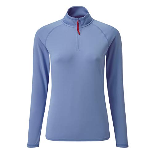 Gill Camiseta de Pesca UV Tec de Manga Larga con Cremallera y Cuello de Secado rápido, Color Azul Claro, 10