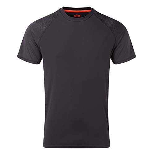 Gill Camiseta Mens UV Tec Fade Print tee Camiseta Carbón - Protección UV UV Ligera y propiedades SPF Manga Corta