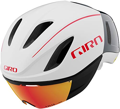 Giro Vanquish MIPS 2021 - Casco de triatlón (talla M, 55-59 cm), color blanco y rojo