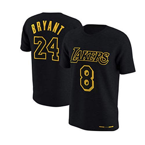 GLMAS Camiseta de baloncesto para hombre, Top 8 y 24 Lakers Bryant Neutral Youth Logo Swingman, tejido transpirable y de secado rápido (S-3XL) XXXL