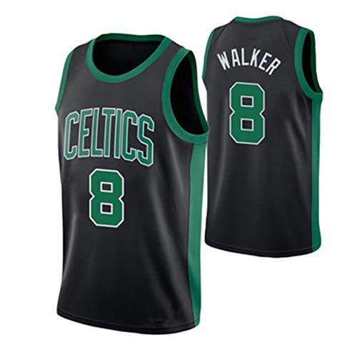 GLMAS Walker Celtics # 8 - Camiseta de baloncesto para hombre, estilo retro, sin mangas, transpirable, transpirable, para deportes al aire libre, ropa deportiva, camiseta de baloncesto (S~2XL) negro-S