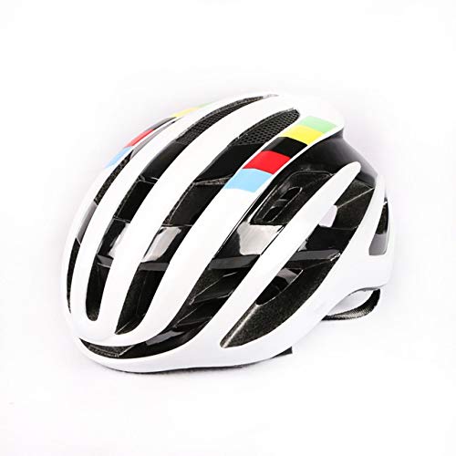 Gneric Cascos Bicicleta Aire Casco de Ciclista Que compite con la Bici del Camino La aerodinámica del Viento Casco Hombres Deportes Aero Casco de Ciclista Bicicleta Mujer (Color : World Champion)