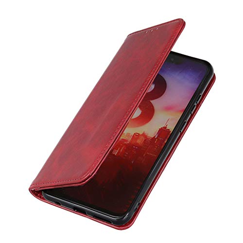 GOGME Funda para Xiaomi Poco M3 Case Billetera, Suave PU Cuero Flip Carcasa, con Soporte/Tapa Tarjetas/Atracción Magnética, Xiaomi Poco M3 Flip Estuche, Rojo