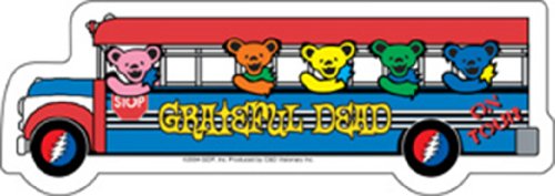 GRATEFUL DEAD Bus, Officially Licensed Original GDP Inc., Artwork, 2.5" x 8" - Long Lasting Die-Cut Vinyl Sticker Pegatina DECAL