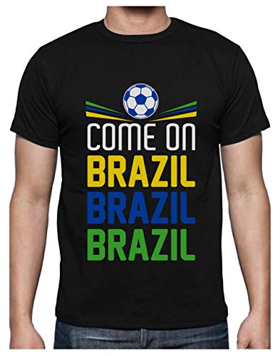 Green Turtle T-Shirts Camiseta para Hombre - Vamos Brasil - Apoya a la Selección Brasil en el Mundial de Fútbol! Small Negro