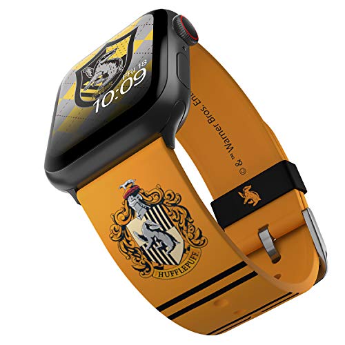 Harry Potter – Edición Hufflepuff – Banda de silicona oficial compatible con Apple Watch, compatible con Apple Watch, compatible con 38 mm, 40 mm, 42 mm y 44 mm
