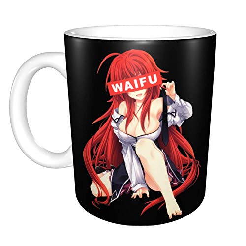 Hdadwy Taza de café de cerámica divertida única de Rias Waifu, taza de té de café de oficina en casa para regalo de Festival de novedad