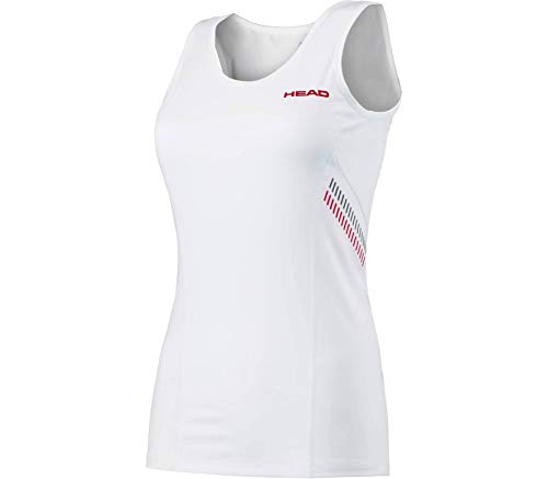 Head Club Tank Top Womens Camiseta de Tirantes, Mujer, Blanco Y Rojo, XS