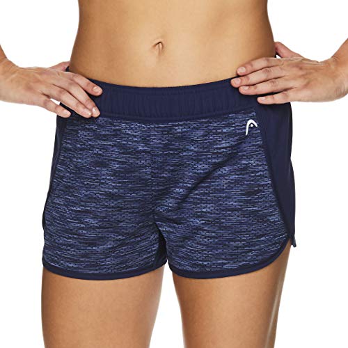 HEAD Pantalones cortos de entrenamiento atléticos para mujer - Poliéster gimnasio entrenamiento y running cortos - azul - Large