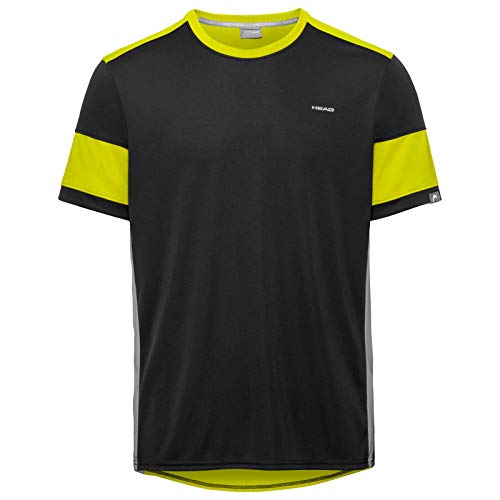 Head Volley T-Shirt Camiseta, Hombre, Negro/Amarillo, L