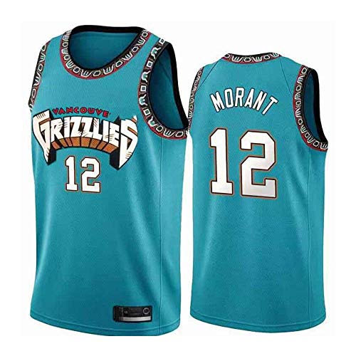 HEBZ NBA De los Hombres Camiseta de Baloncesto Grizzlies # 12 Ja Morant Malla Jerseys cosidos Cool Aptitud Swingman,L(180cm/75~85kg)