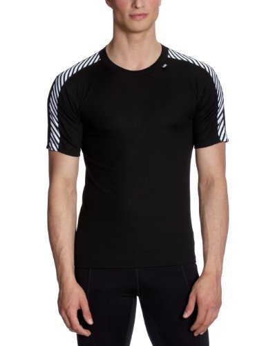 Helly Hansen Hh Dry Stripe T - Camiseta de manga corta para hombres, color negro, talla XL