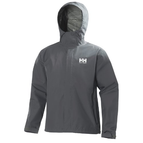 Helly Hansen Seven J Chaqueta Impermeable Chaqueta impermeable con forro de secado rápido, cortaviento y transpirable y para uso diario, Hombre, Gris (Charcoal), XL