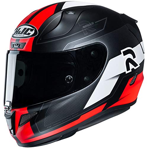 HJC Helmets Casco de moto RPHA 11 FESK MC1SF, Negro/Blanco/Rojo, XS (13947106)