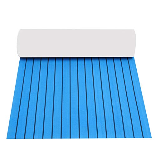 Hoja de Cubierta de Teca Azul Suelo de Espuma EVA para Yate, Barco Antideslizante Autoadhesivo 240 x 90 cm