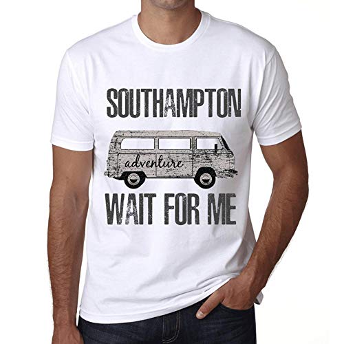 Hombre Camiseta Vintage T-Shirt Gráfico Southampton Wait For Me Blanco