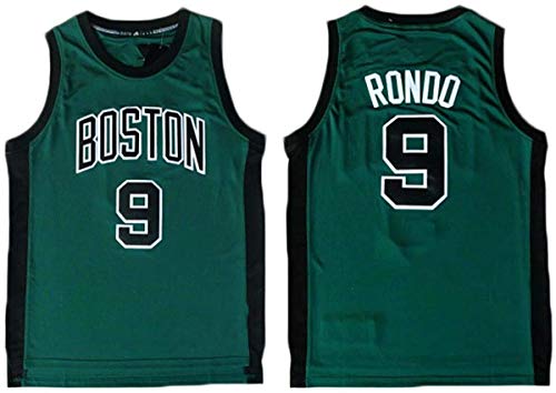 Hombres Jerseys-NBA Boston Celtics # 9 Rajon Rondo Camiseta De Baloncesto Sin Mangas Camiseta Deportiva, Malla De Tela Transpirable,A,XXL(185~190CM/95~110KG)