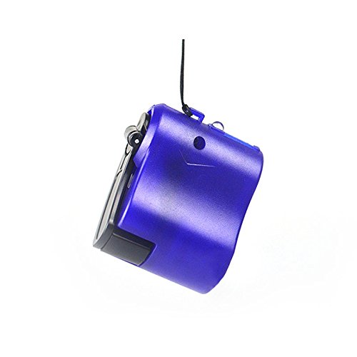 Hongfei Dínamo de la manivela cargador de emergencia de carga USB para los teléfonos móviles, MP3, MP4, fuente de alimentación, una linterna (azul)