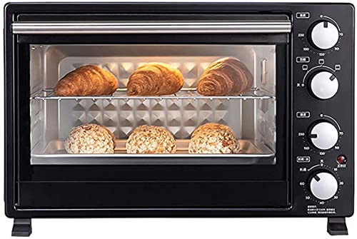 Horno multifunción, Horno de tostadora de encimera de convección 35 litros 1500 W Horno eléctrico Pequeño horno para hornear pequeño Horno 60min Timing