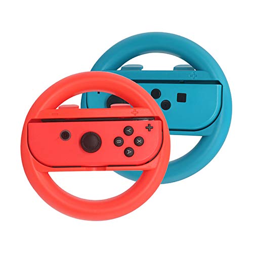 HPH Controlador De Volante para Interruptor, Empuñaduras De Carreras para Nintendo Switch Mario Kartfor Nintendo, Rojo Y Azul (Paquete De 2)