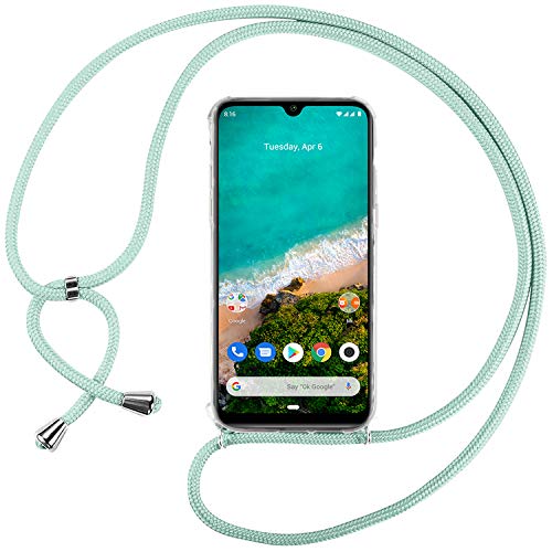 Ingen Funda con Cuerda para Xiaomi Mi A3 - Carcasa Transparente TPU Suave Silicona Case con Colgante - Verde Ingen Funda con Cuerda para Xiaomi Mi A3 - Carcasa Transparente TPU Suave Silicona Case con Colgante - Verde