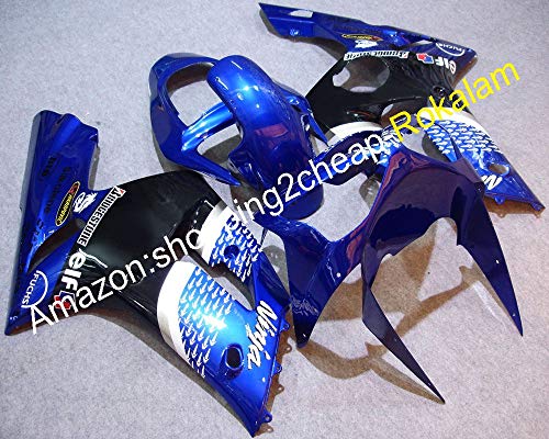 Inyección ZX 6R 03-04 Carenado para Kawasaki Ninja ZX6R 2003 2004 Azul ELF Juego de carenados para bicicleta de carreras (moldeo por inyección)