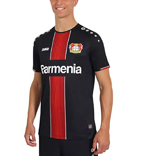 JAKO Camiseta de fútbol del Bayer 04 Leverkusen (Temporada 19/20), Hombre, Camiseta del Bayer 04 Leverkusen, BA4219A, Negro, Small