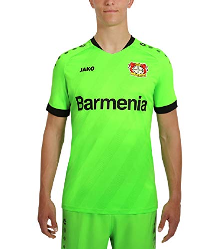 JAKO Camiseta Unisex para niños del Bayer 04 Leverkusen (Temporada 19/20), Unisex niños, Camiseta del Bayer 04 Leverkusen, BA8919H, Verde neón, 152