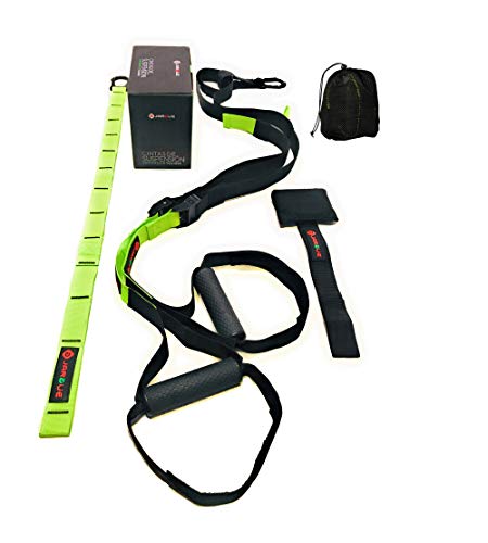 JARGUE Entrenamiento en casa en Suspension Kit o Suspension Trainer Ideal para Ejercicios de Fitness y Gimnasia Activa en su casa o al Aire Libre, tonifique Todo el Cuerpo